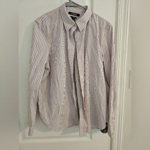 Mens Chaps XL button down shirt (white with red/blue stripes)